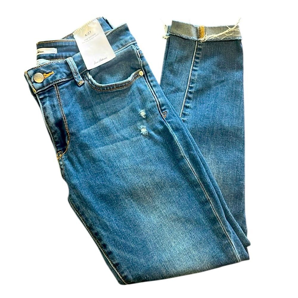 Sam Edelman The Kitten Mid Rise Skinny Crop Denim Blue Jeans Women’s 4 New other